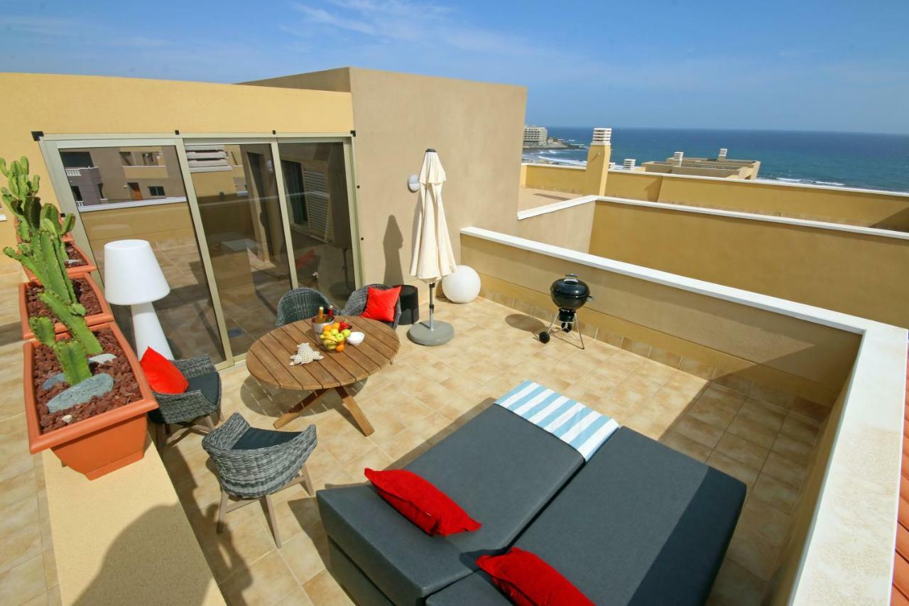 La Perla By Rentmedano Superb Luxury Duplex, Private Roof Terrace, Ocean View, Pool, Wifi And Parking Apartment El Medano  Ngoại thất bức ảnh
